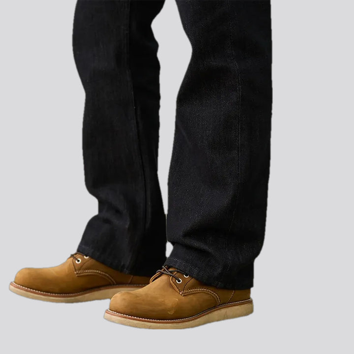 Mid-rise thick warm men's jeans