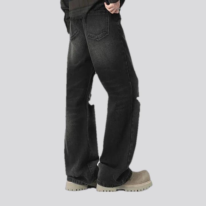 Midweight distressed jeans for men