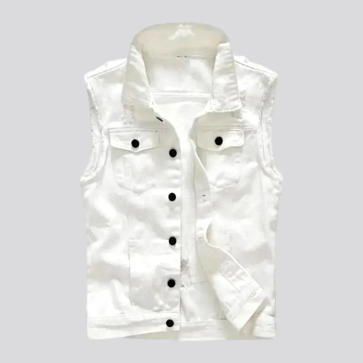 Slim white men's jeans vest | Jeans4you.shop