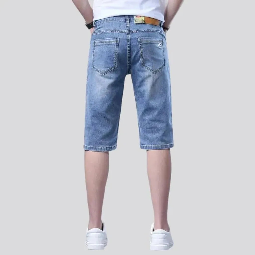 High-waist thin denim shorts
 for men