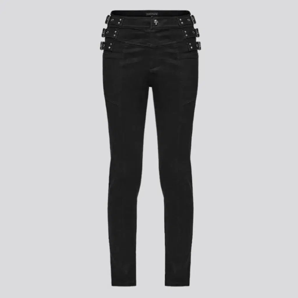 High-waist men's slim jeans