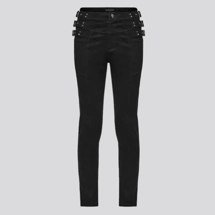 High-waist men's slim jeans